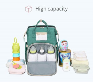 mommy diaper bag backpack Convertible Travel Baby Bag ħrieqi backpack għas-sodda tat-trabi