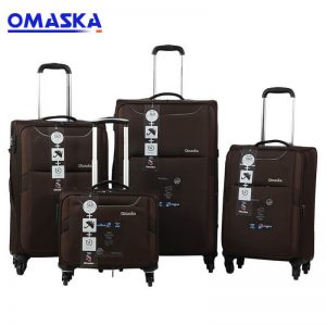 OMASKA 4PCS set 7047# 14″20″24″28″ soft customized wholesale Mens Travel Luggage Bag