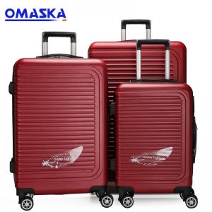OMASKA brand hard shell hot selling customs wholesale 3PCS set 20″24″28″ Abs Luggage