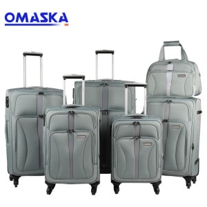 6pcs set suitcase soft nylon factory oem customize logo wholesale luggage trolley bags soft suitcase