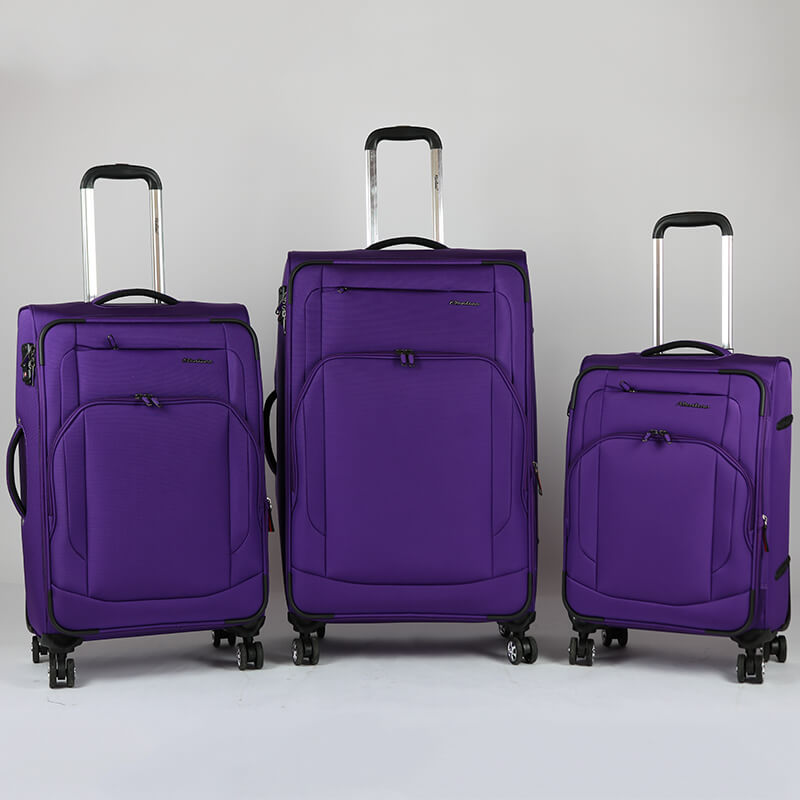 8 Year Exporter Luggage Manufacture - 3 pcs set customize logo nylon TSA lock spinner wheel aluminum trolley luggage trolley bags travel – Omaska