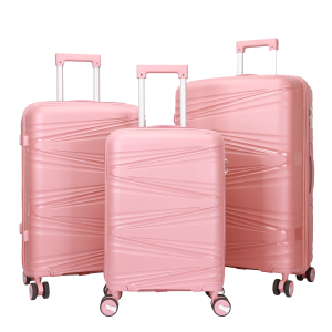 OMASKA 3PCS PP LUGGAGE 20 24 28 INCH CHINA DOUBLE WHEELS MULTIPLE COLOR POPULAR STYLE WATERPROOF MATERIAL