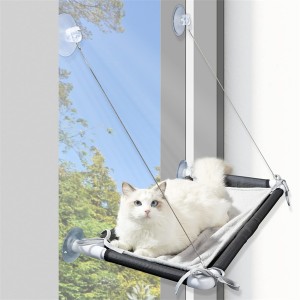 Atacado poleiro para janela de gato montado em rede para gatos em ambientes fechados