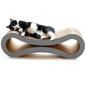 လက်ကား စိတ်ကြိုက်ပြန်လည်အသုံးပြုထားသော Corrugated Cardboard Cat Scratcher Lounge