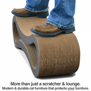 Grosir Custom daur ulang Corrugated Cardboard Cat Scratcher Lounge