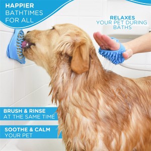 Sprüh- und Schrubber-Werkzeug in einer Badebürste für Hunde im Großhandel