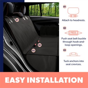 Waterproof Scratchproof Hammock Dog Car Seat Cover kanggo Mobil & SUV