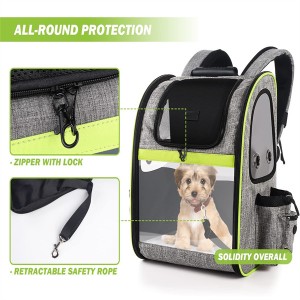 Expandable Breathable Mesh Pet Dog Carrier Backpack fun Awọn ohun ọsin Kekere