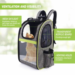 Expandable Breathable Mesh Pet Dog Carrier Backpack kanggo Pets Cilik