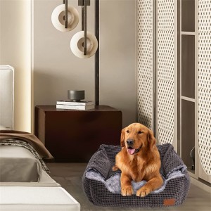 Wholesale Warm Pet Cave Beds Dog Bed with Hooded Blanket Attached