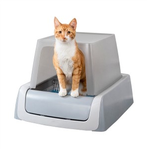 صندوق فضلات القطط للتنظيف الذاتي ScoopFree مع صواني كريستال يمكن التخلص منها