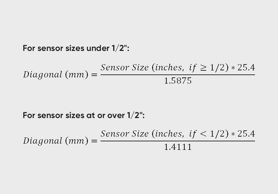 [ Sensor Size ] How to Convert Sensor Size to Sensor Diagonal?