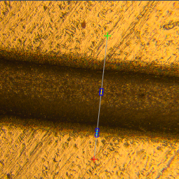 Metal scratch depth measurement - Metallography 20X-2