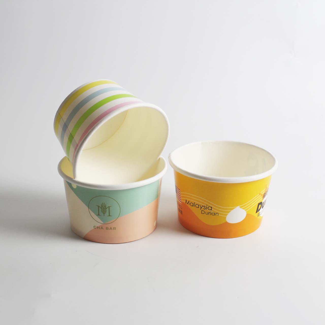 3 Oz Ice Cream Cups Paper Cups Custom Printed Bulk Sale Mini Disposable Cups | Tuobo Featured Image