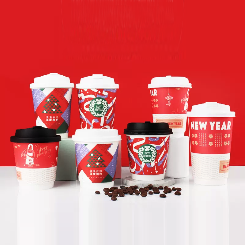 Christmas Paper Coffee Cups Holiday Printed Custom Cups | Tuobo Featured Image