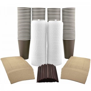 Kraft Paper Coffee Cups with Lid Custom | Tuobo