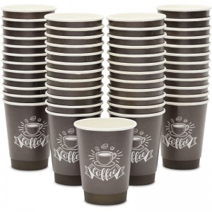 Kraft Paper Coffee Cups with Lid Custom | Tuobo