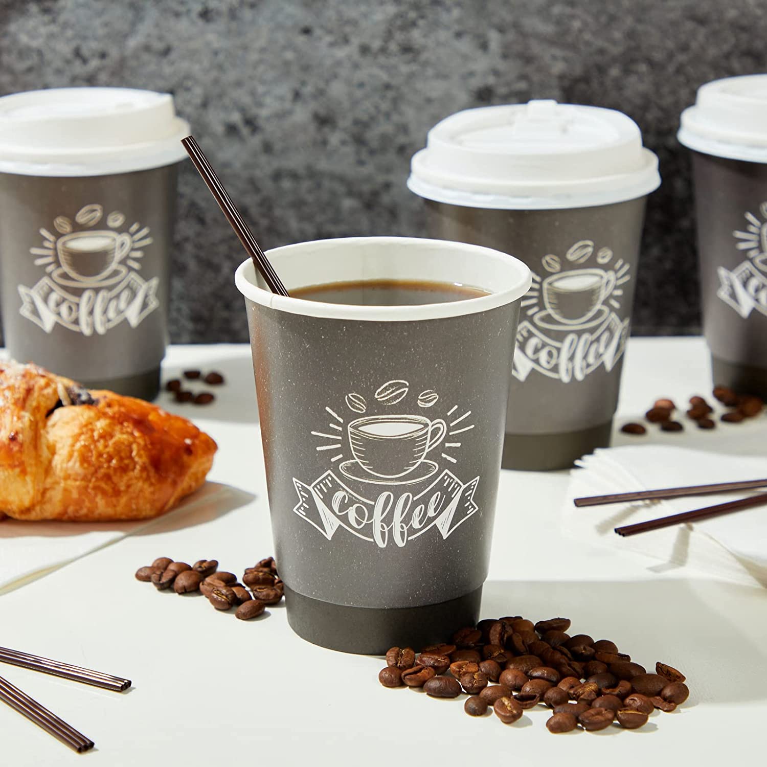 What are the standard sizes for coffee paper cups?