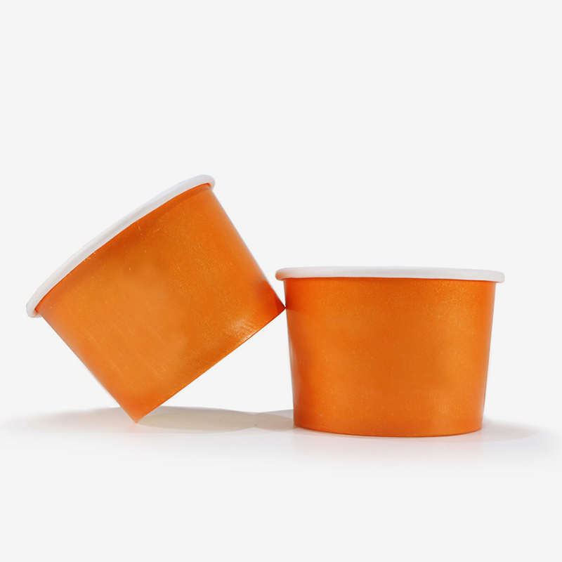 Orange Ice Cream Cups Custom Printing Whosale Paper Cups | Tuobo Featured Image