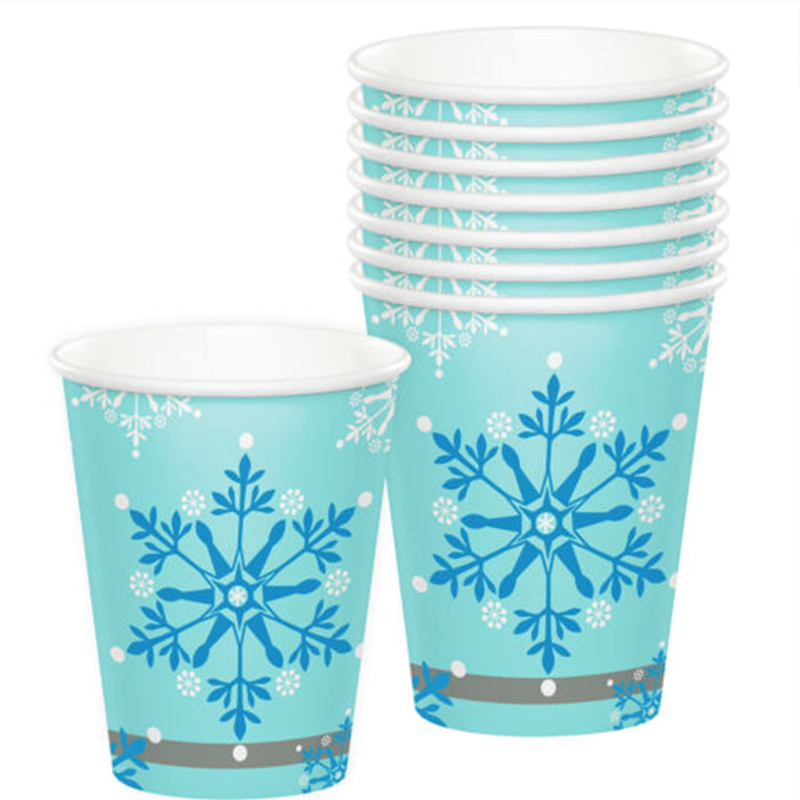 Snowflake Paper Coffee Cups Christmas Custom Printed Cups Wholesale  | Tuobo Featured Image