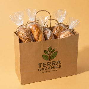 PPWR-Compliant Custom Kraft Paper Bags with Handles for Bakery & Coffee Shop Packaging Wholesale Supplier |Tuobo