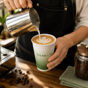 Green Gradient Paper Cups Custom Printed Coffee Packaging PPWR Compliant Sustainable Supplier | Tuobo