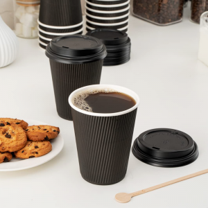 Black Paper Coffee Cups Custom Printed Paper Cu...