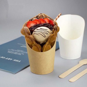 Ice Cream Paper Cups With Wooden Spoon Custom Printed Wholesale Cups | Tuobo