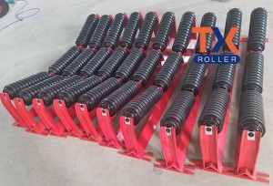 Troughing Idler, Conveyor Roller, CEMA standard roller, rollers into frame assembly sell to Mexico in February 2019