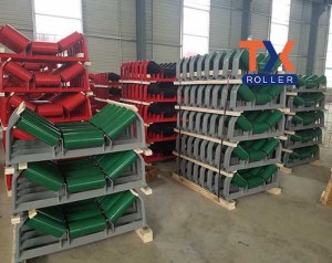 Troughing Idler, Conveyor Roller, CEMA standardrulle, ruller ind i rammesamling sælges til Mexico i februar 2019