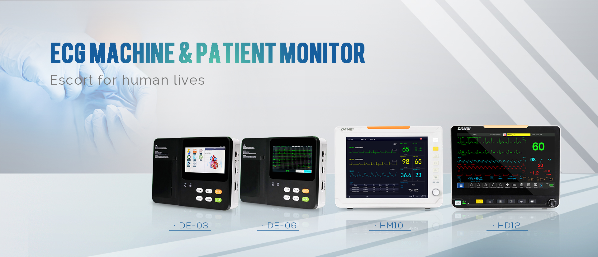 Banner de ECG y monitor de paciente