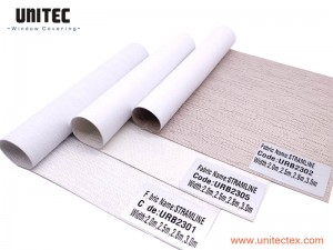 Manufacturer of 100% blackout jacquard roller blinds fabric URB2301-URB2309 ,PVC-free and Lead-Free