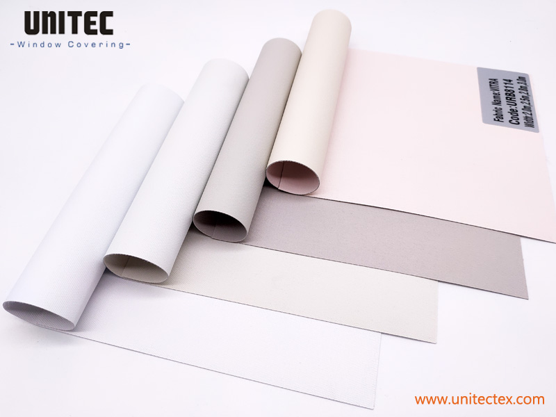 Hot Sale Roller Blinds 100% Polyester  plain weave 300*300 D blackout coloring coating Roller Blinds Fabric: URB8101-8130 Featured Image
