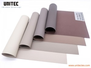Plain Weave Blackout Roller Blinds Fabric with Biscotti Color URB8106 for Home and Office