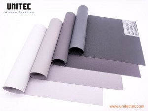 Blackout roller blinds fabric URB81 series:100% Polyester with Acrylic Foam Coating