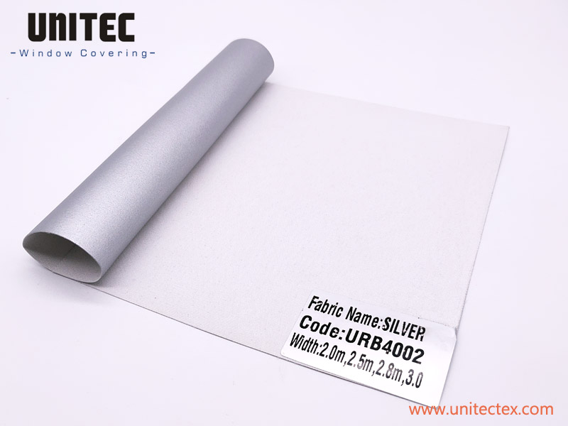 Cheap PriceList for Brazil Designer Roller Blinds Fabric -
 INTERIOR ELEGANT DECORATION FABRIC 100% BALCKOUT SILVER BACKING-UNITEC 2002 – UNITEC