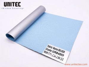 OFFICE&HOME&HOTEL ROLLER BLINDS FABRIC 100% POLYESTER ACRYLIC COATING WITH SILVER BACKING-UNITEC