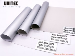 Factory direct sales company from China provide Silver blackout roller blinds fabric URB4001-4008
