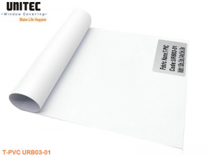 China URB03 T-PVC ဖိုက်ဘာမှန်ကြိတ်စက် မီးပျက်သည့်အရိပ် Blinds Fabric