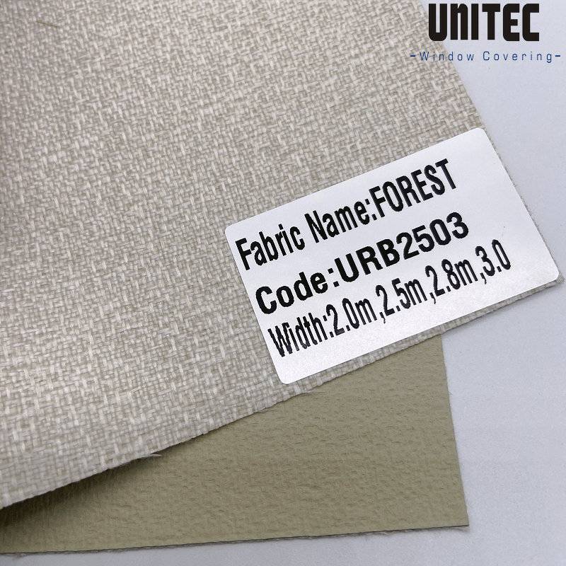 Custom Window Treatments URB25 FOREST Blackout White Beige UNITEC-China Featured Image