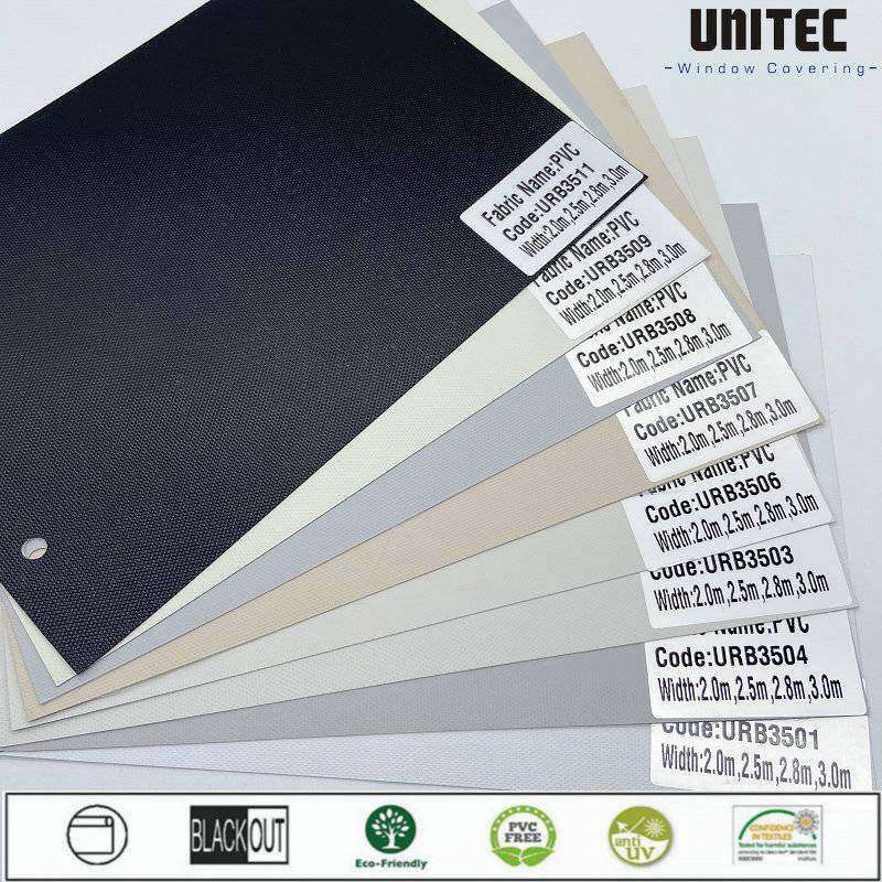 Factory wholesale Office Roller Blinds Fabric -
 URB3501 blackout roller blind made of pvc material – UNITEC
