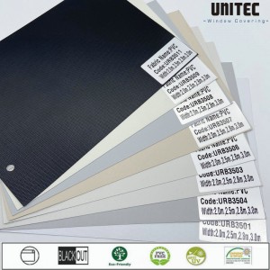 Advanced material Fiber gkass PVC roller blinds URB3501-UNITEC-China