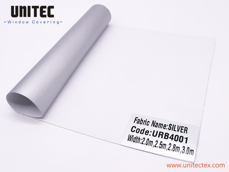 URB40 Series Silver Backing Blackout Roller Blinds Fabric