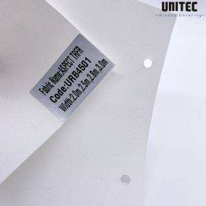 Stylish white transparent roller blind URB45