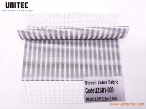 Sheer Elegance Screen Curtains Zebra Blinds fabric 30% Polyester 70% PVC UZS01  Eclipse Duo Roller