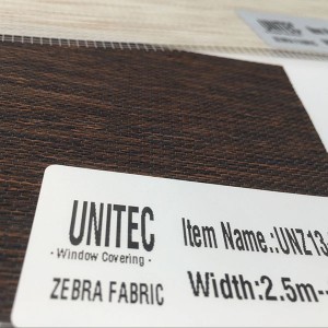 Zebra shutter fabric to UNITEC