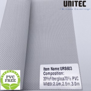 Light-colored sunscreen roller blind fabric URS603
