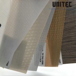 លក់ក្តៅ Polyester Sunscreen Screen Solar Roller Curtain Fabric: URS601-606