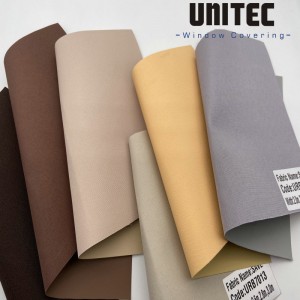 Hot Sale Roller Blinds 100% Polyester dengan Foamed Acrylic Backing Blackout Roller Blinds Fabric: URB7001-7099