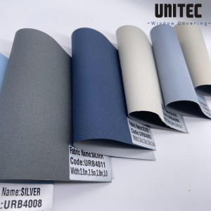 Silver blackout roller blinds fabric URB4001-4008
